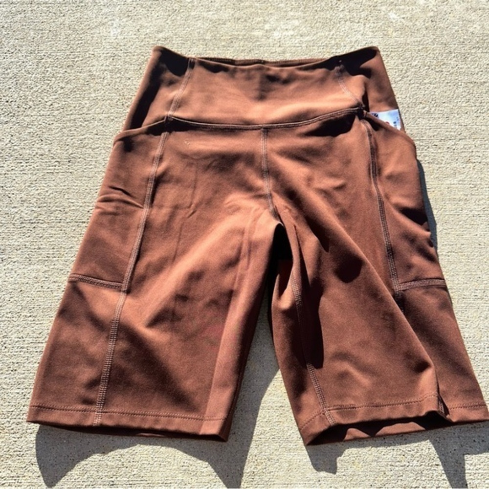 Girlfriend Collective Brown Bike Shorts   PM5